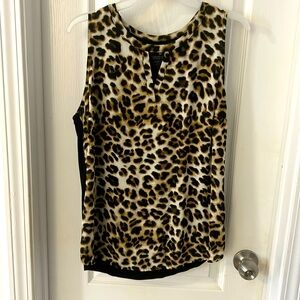 Leopard print blouse great for layering. Leopard print. NY&Co